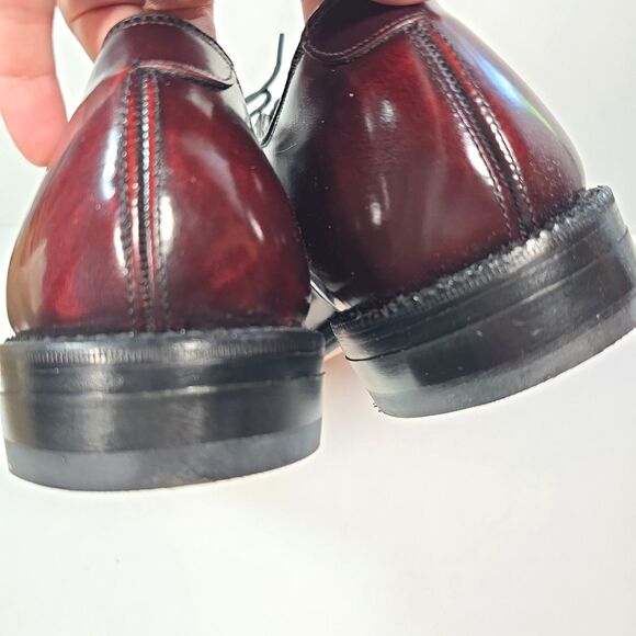 Johnston Murphy Men\'s 8.5 D Burgundy Leather Plain Toe Blucher Derby Dress Shoes main image 8